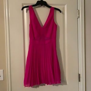 Hot pink ASOS mini dress with cut outs